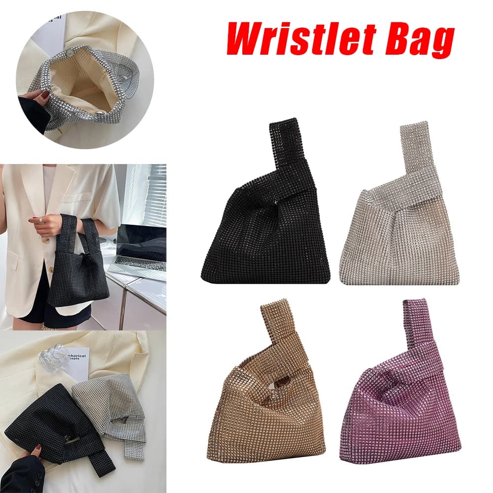 Borsa da Sera Femminile con Paillettes, Clutch di Lusso con Strass, Versatile e Scintillante per Feste ed Eventi