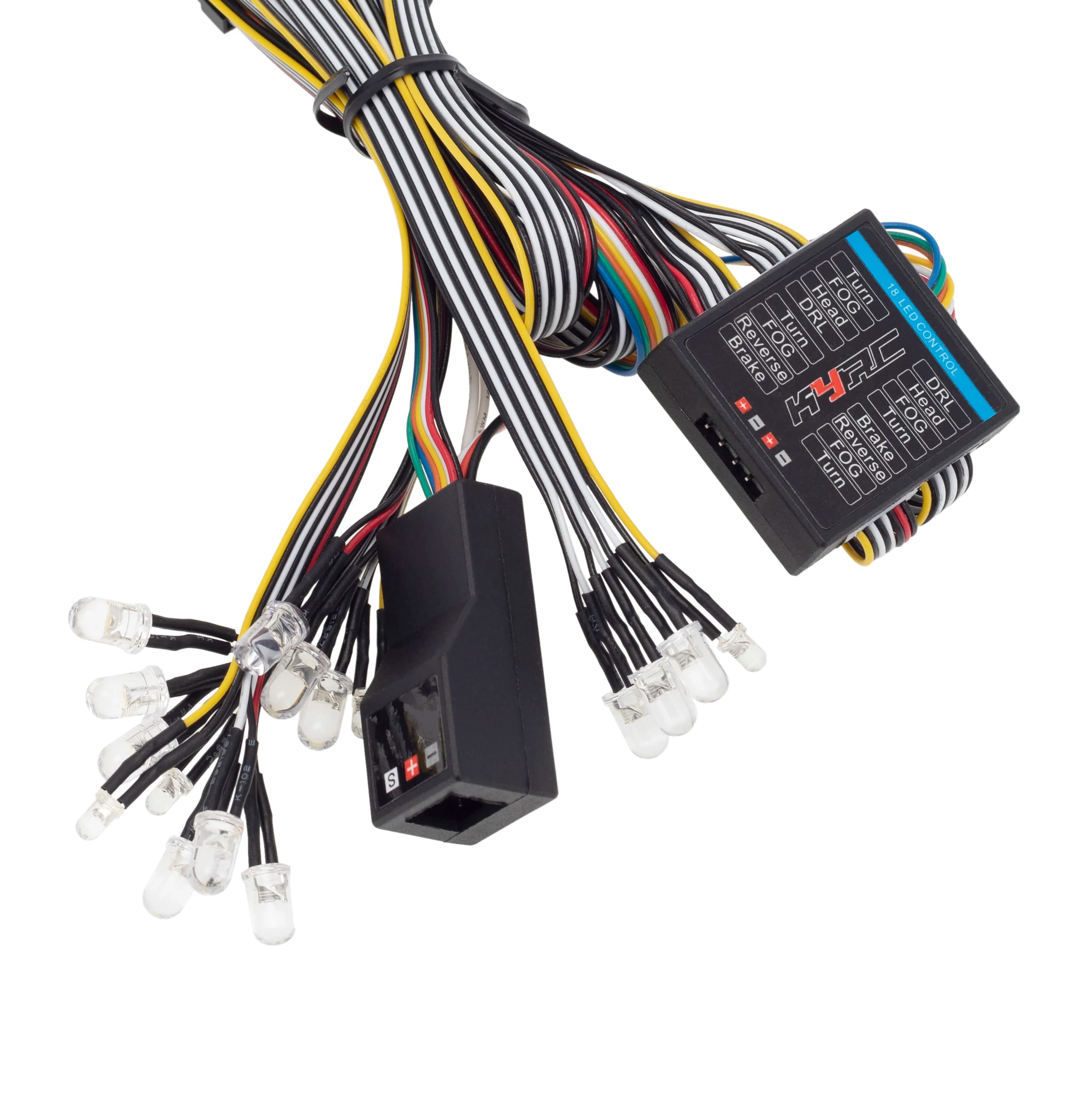 14 LED Light System Front and rear Lamp Indicators Brake lights for Tamiya HSP HPI AXIAL RC4WD Traxxas 1/8 1/10 RC Car