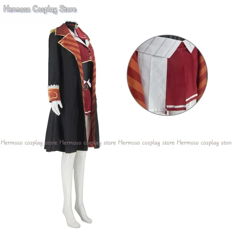 A;3\v,7'd/Animen Game VTuber Hololive Houshou Marine Captain Costume Full Set Uniform Dress Suit Wig Cosplay C6'b\7.n;8/