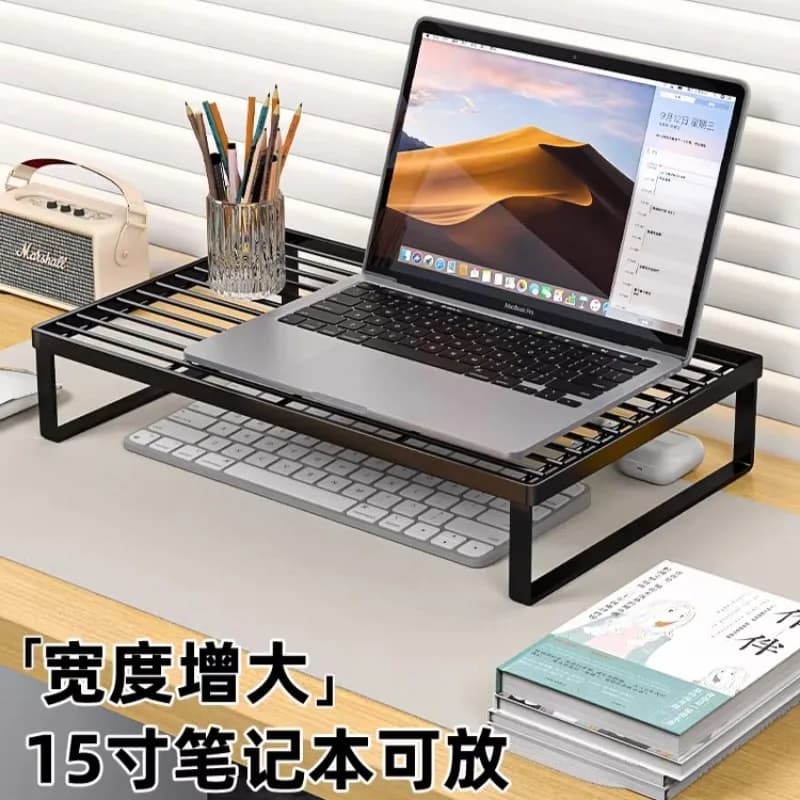 Supporto Multifunzionale per Laptop con Raffreddamento, Rialzo per Monitor da Scrivania, Supporto in Ferro Sospeso per Casa e Ufficio