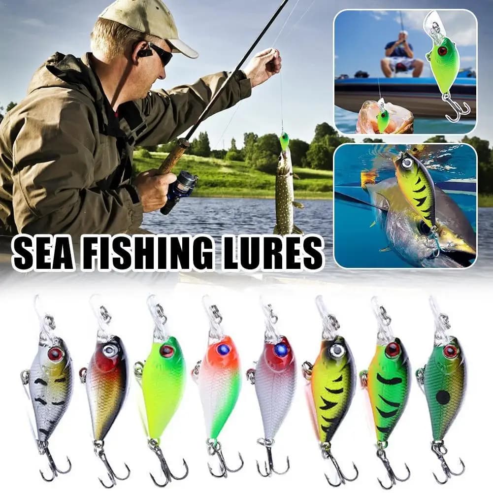 5cm Micro Crankbait Wobbles Jerkbait With 10#Treble Hooks Ideal For Bass Pike Carp Trolling Fishing Gear Dropshipping