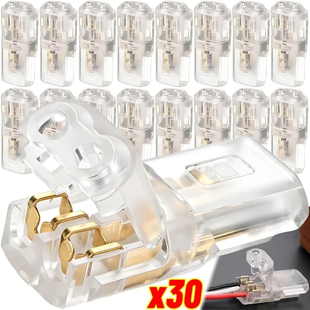 Connettore Trasparente Senza Saldatura a Innesto Rapido, Terminale per Cavi, Blocco Compatto in PC per Audio Auto, Modifica Dash Cam, Fissaggio Veloce