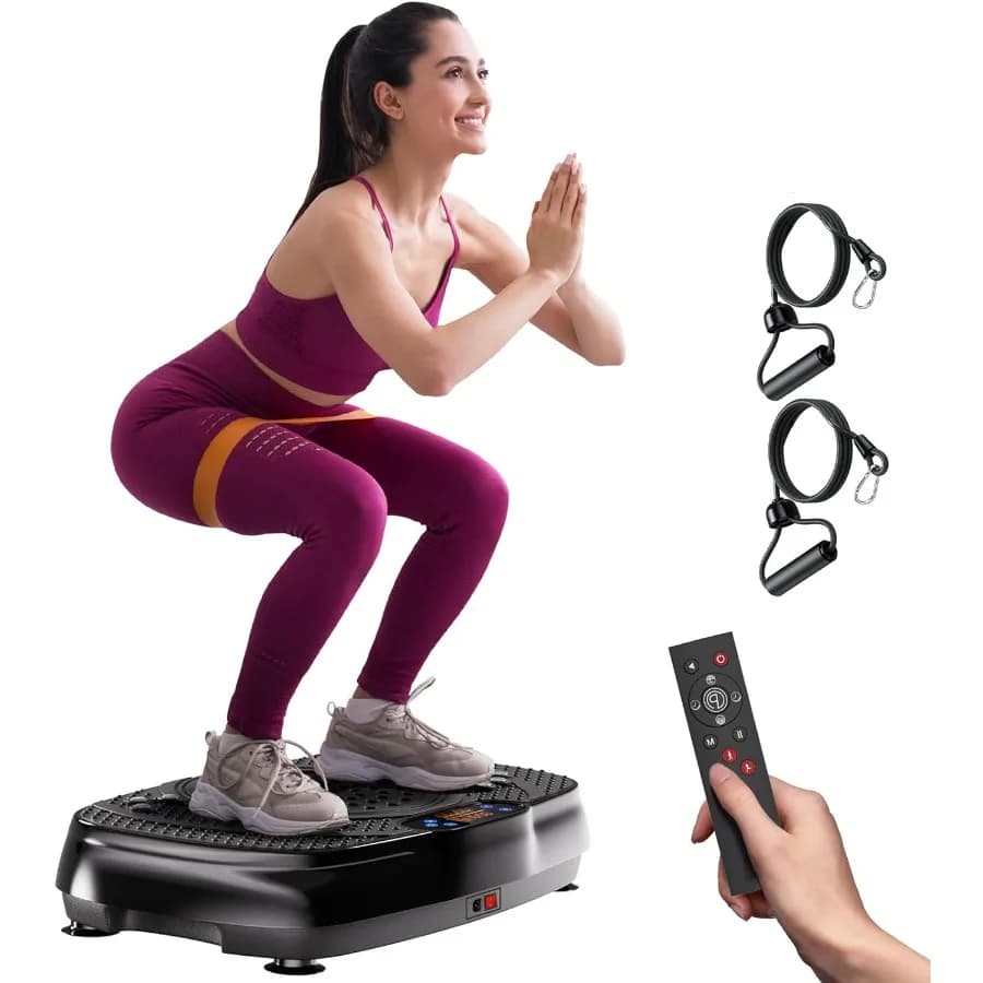 Exercise machine with vibrating plates: vibratory plates for weight loss and lymphatic drainage Platform to shape whole body workout