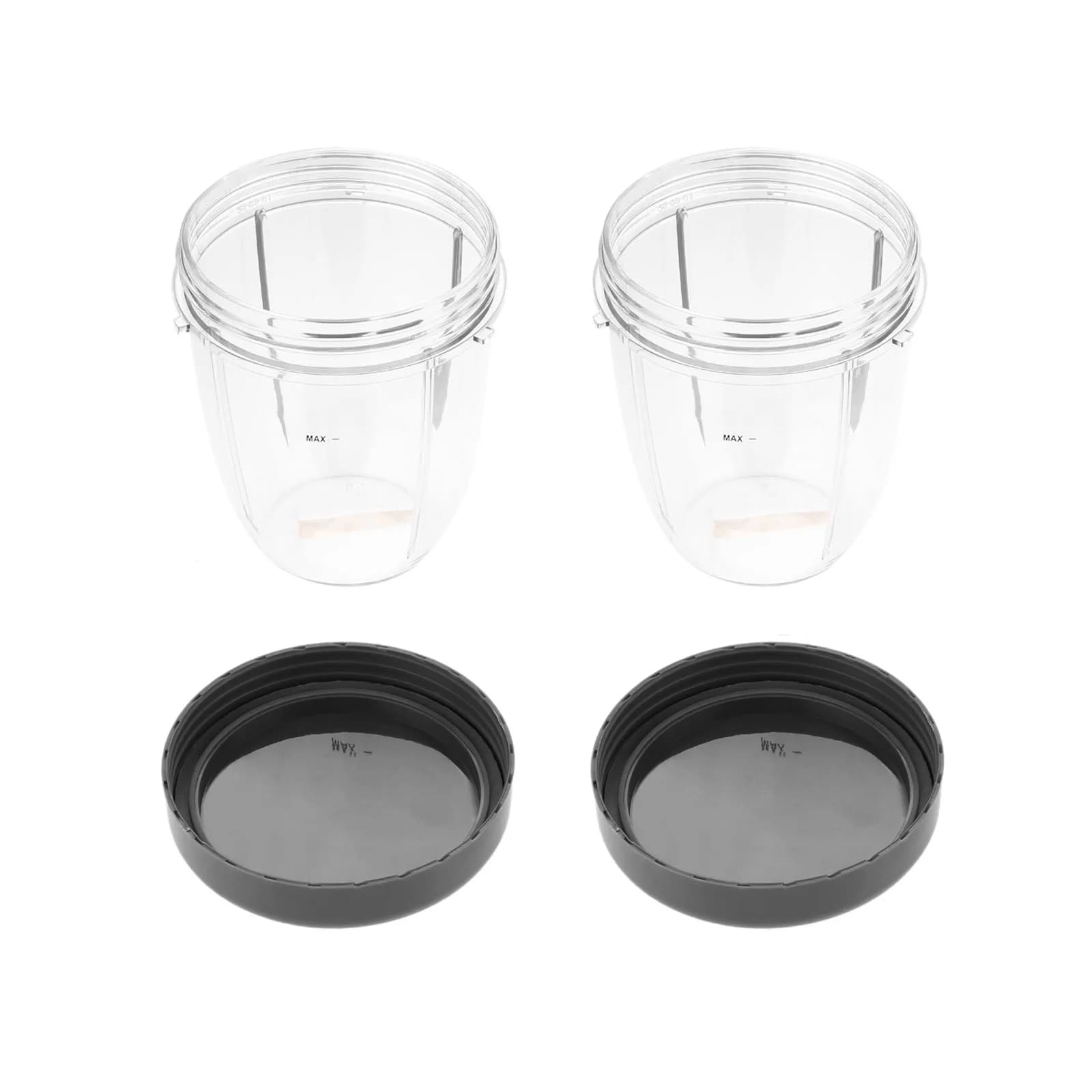 Confezione da 2 bicchieri da 18 once con coperchio piatto, ricambi compatibili con il frullatore Nutri Bullet 600W 900W, adatti per Nutri Bullet