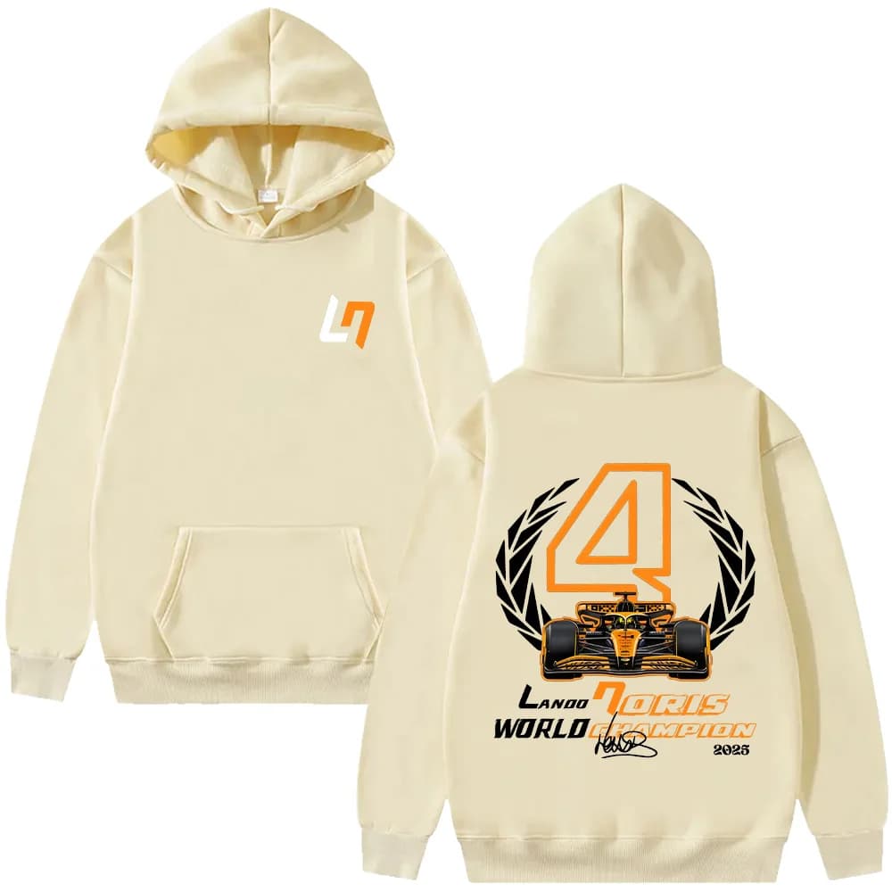Felpa con cappuccio oversize LandoNorris World Champion Racing LN4 Stampa grafica Abbigliamento Uomo Felpe a maniche lunghe Donna Moda Pullover