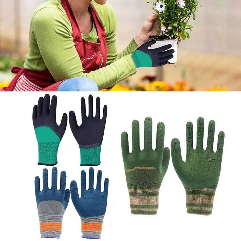 1 paio di guanti da giardinaggio in lattice guanti orticoli impermeabili equipaggiamento protettivo antiscivolo per guanto da giardinaggio per piante da fiore vegetale