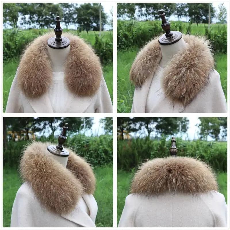 Vera pelliccia di procione collare per le donne inverno di lusso sciarpa di pelliccia naturale collo peloso scaldacollo scialle di pelliccia moda sciarpe di pelliccia staccabili