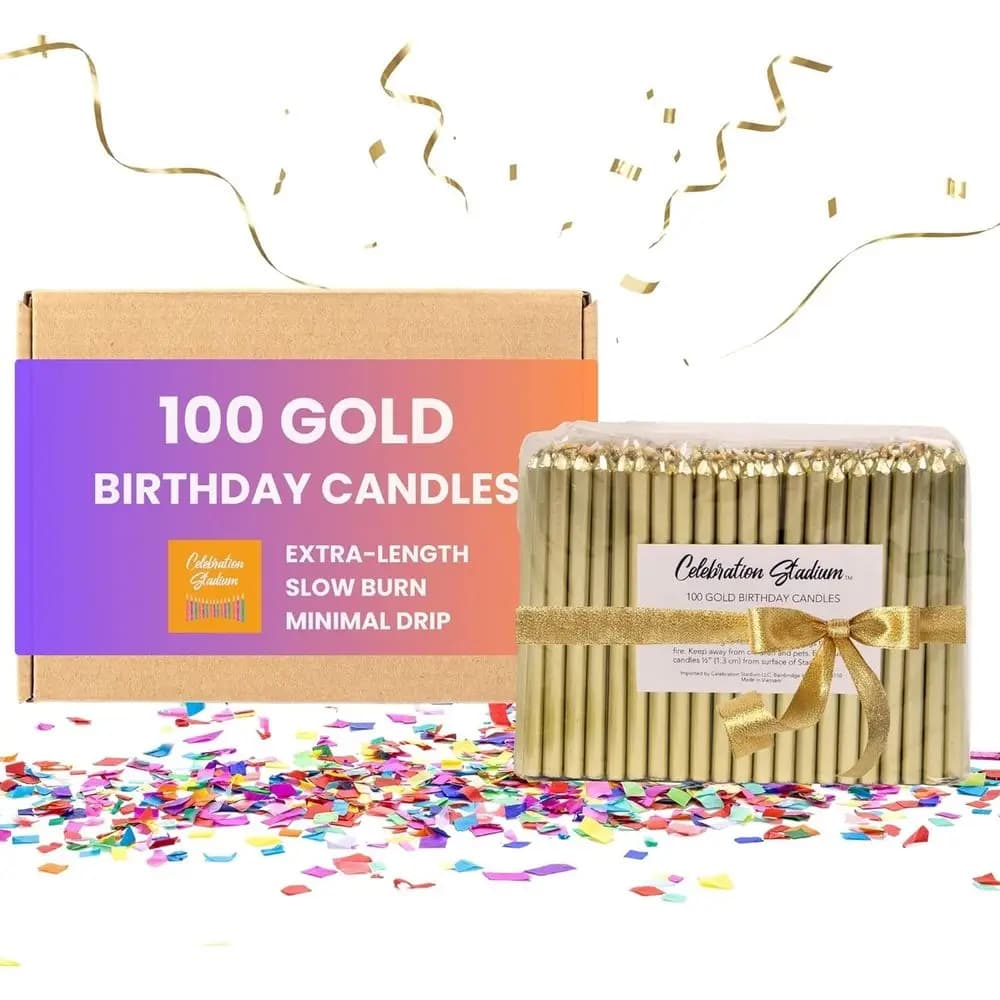 Candele Alte Dorate per Compleanno o Decorazioni per Torte e Tavoli, Perfette per Giornate Speciali e Traguardi, Eleganti Candele Dorate per Compleanno, Ideali
