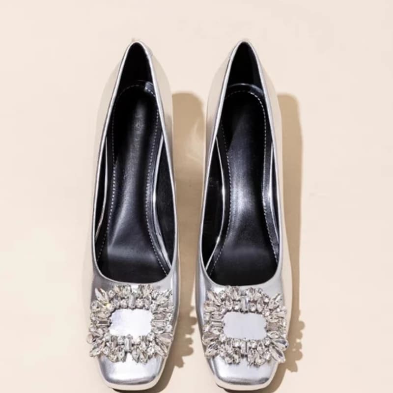 2025 New Summer Heels Women Sandals Luxury Crystal Mid Party Shoes Chunky Slingback Slippers Designer Sexy Pumps Fad