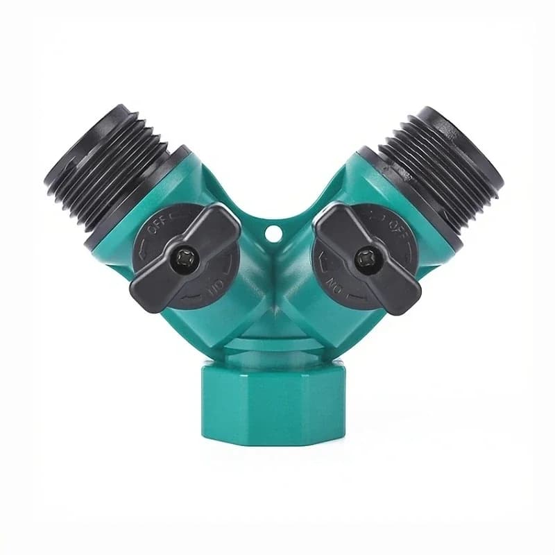 Distributore di tubi da giardino da 1 3/4 pollici Distributore di connettori per irrigazione a forma di Y, compatibile con rubinetti interni ed esterni