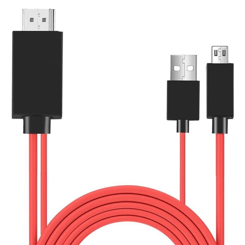Il miglior cavo convertitore adattatore da micro-USB a HDMI da 6,5 piedi 1080P HDTV per dispositivi Android Samsung Galaxy S3 (11 pin, rosso)