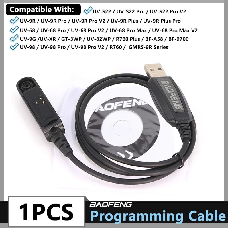 Baofeng UV9R Pro Cavo di programmazione USB originale UV68 Pro Max v2 UV-S22 Pro UV-98 UV-9R Plus GT-3WP XR Walkie Talkie Accessori