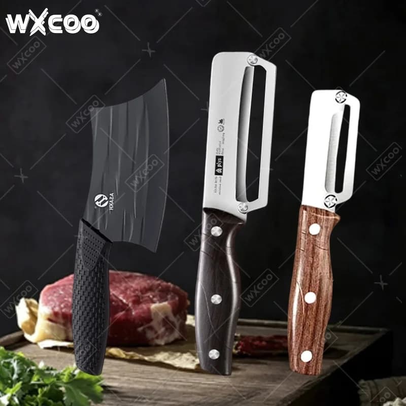 WXCOO Stainless Steel Multi-Function Kitchen Knife Paring Knife Fruit Peeler Cooking Barbecue Meat Cleaver Kitchen-Specific