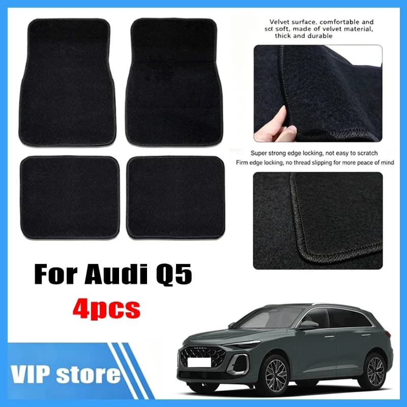 4pcs Car Floor Mats All-Weather Easy To Clean Durable Anti-Slip Interior Protection Floor Liners For Audi Q5 Accessories