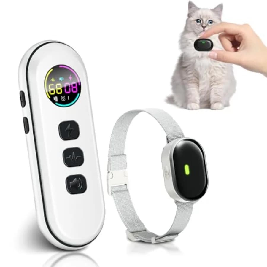 Collare Anti-Shock Ultra-Sottile per Gatti, Collare da Addestramento Ultra-Leggero e Sottile per Gatti con Telecomando da 400 Metri, Progettato per Gatti e Cani di Piccola Taglia 198