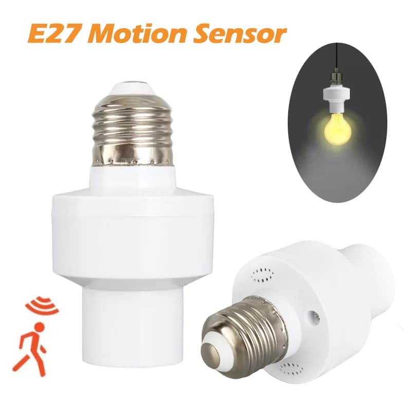 E27 Radar Human Body Sensing Lamp Head holder AC 100-240V Screw Sensor Switch Lamp Base for Staircase Corridor Garage