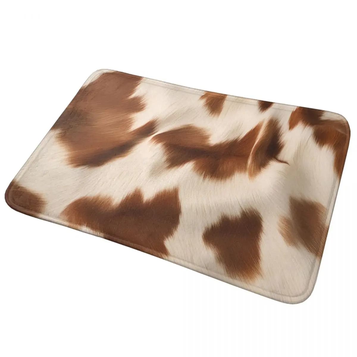 Elegante pelliccia di mucca Pelle bovina Texture Pelle di mucca Stampa Patter Zerbino antiscivolo Tappetino Tappeto per ingresso cucina Tappetini