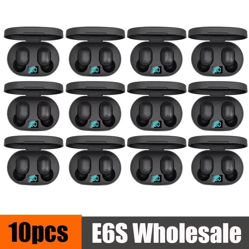 10 pezzi all'ingrosso E6S TWS cuffie wireless auricolare Bluetooth 5.0 auricolari stereo con microfono per iPhone Xiaomi