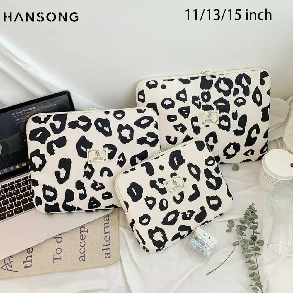 Borsa per laptop da 11-15 pollici con stampa leopardata Borsa per notebook da 13 pollici antiurto per MacBook Tablet Custodia per iPad Samsung Bag