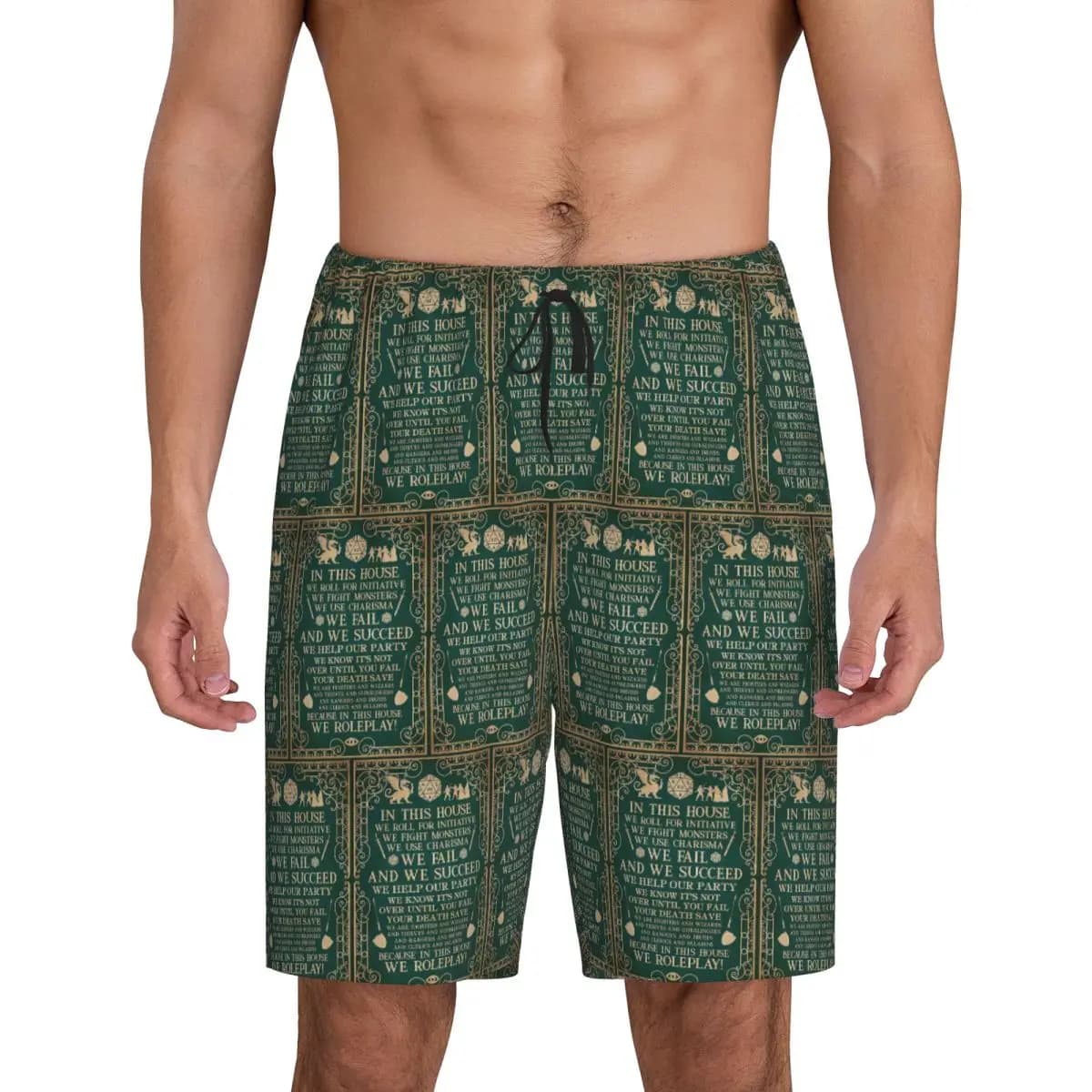 Pantaloncini da pigiama corti da uomo per il gioco di ruolo D&D: In questa casa, facciamo il gioco degli avventurieri!