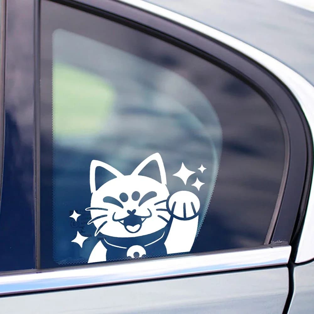 Cute Lucky Cat for Car Stickers decorazione Notebook moto Cartoon Sticker accessori esterni decalcomanie in vinile PVC impermeabile
