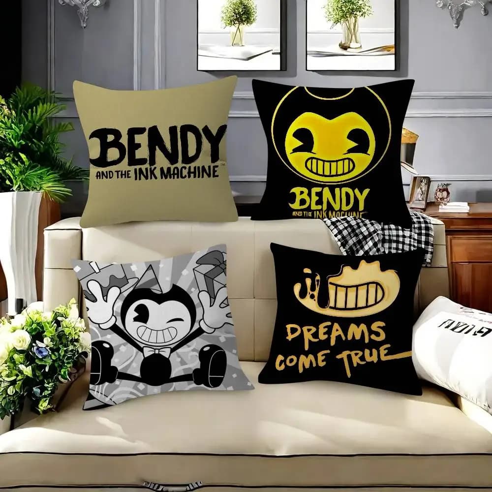 Game B-Bendy and the Ink M-Machine Cushion Cover Polyester Sofa Cushions Decorative Throw Pillows Home Decoration Pillowcover