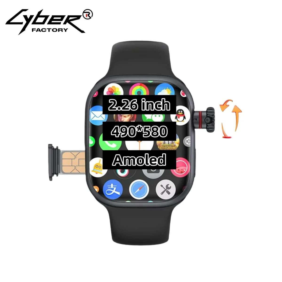 CD99 Smart Watch 8GB RAM AMOLED Wifi ROM GPS 128GB Position APP Download Bluetooth Man Woman Version mobile card Smartwatch