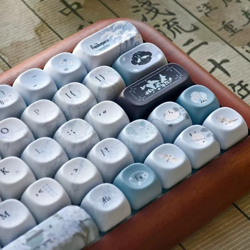 Plum Blossom Theme Keycaps Set Cherry Profile PBT Sublimation Customized Keyboard Cap for Mechanical Keyboard Accessories Gifts