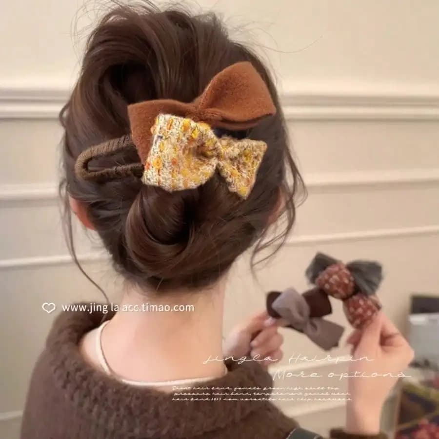 1 fermaglio per capelli a becco d'anatra con fiocco in raso, presa antiscivolo, vintage, resistente, spedizione gratuita, per lavoro quotidiano, feste, matrimoni