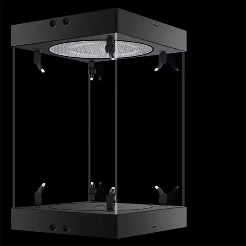 Revolving LED Spotlight Acrylic Box Figure Display Case 20cm 30cm 40cm height For 12 Inch Figure 1/6 Scale Robot Collectible