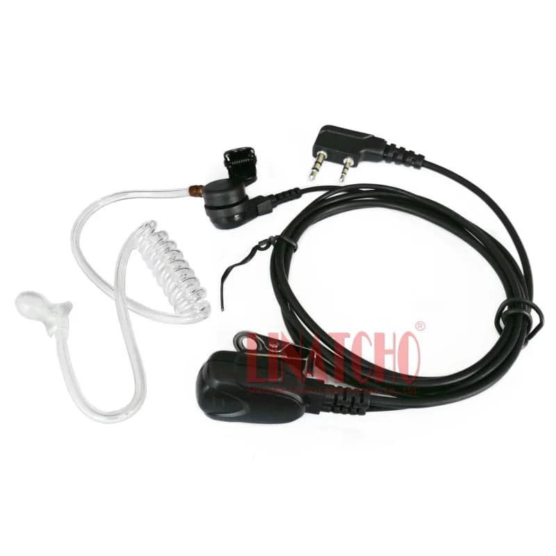 UV-5R Walkie Talkie 2 pin tipo K auricolare ricetrasmettitore microfono PTT cuffia con tubo d'aria acustico