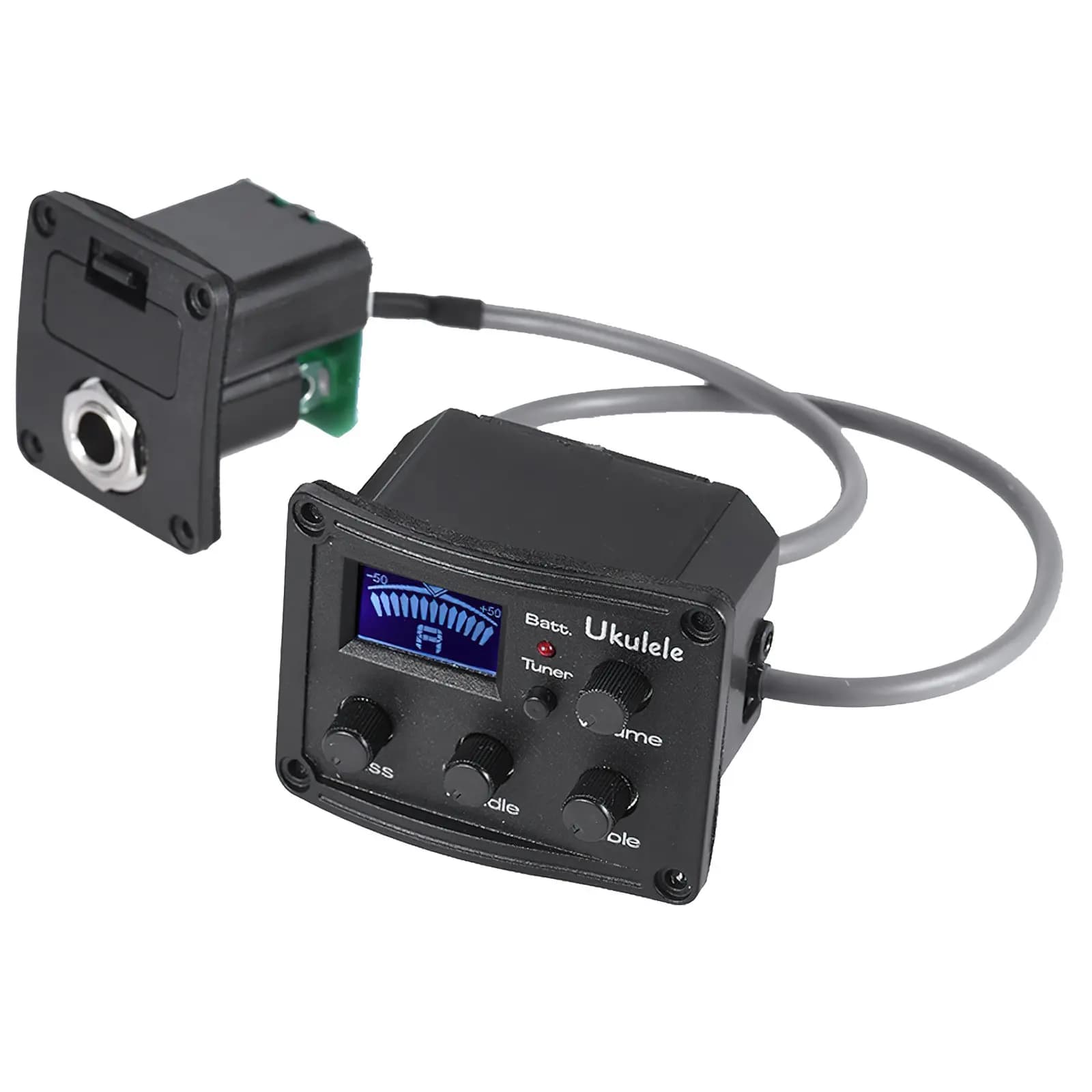 Pickup Piezo per Ukulele con Equalizzatore a 3 Bande, Preamplificatore Professionale, Sistema di Accordatura LCD, Pickup per Chitarra Elettrica
