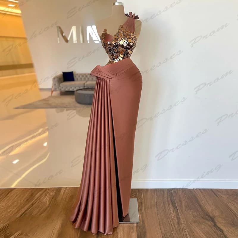 Abiti da sera Sexy senza schienale donna semplice dimagrante in raso moda sirena con spalle scoperte senza maniche abiti da ballo per feste personalizzati