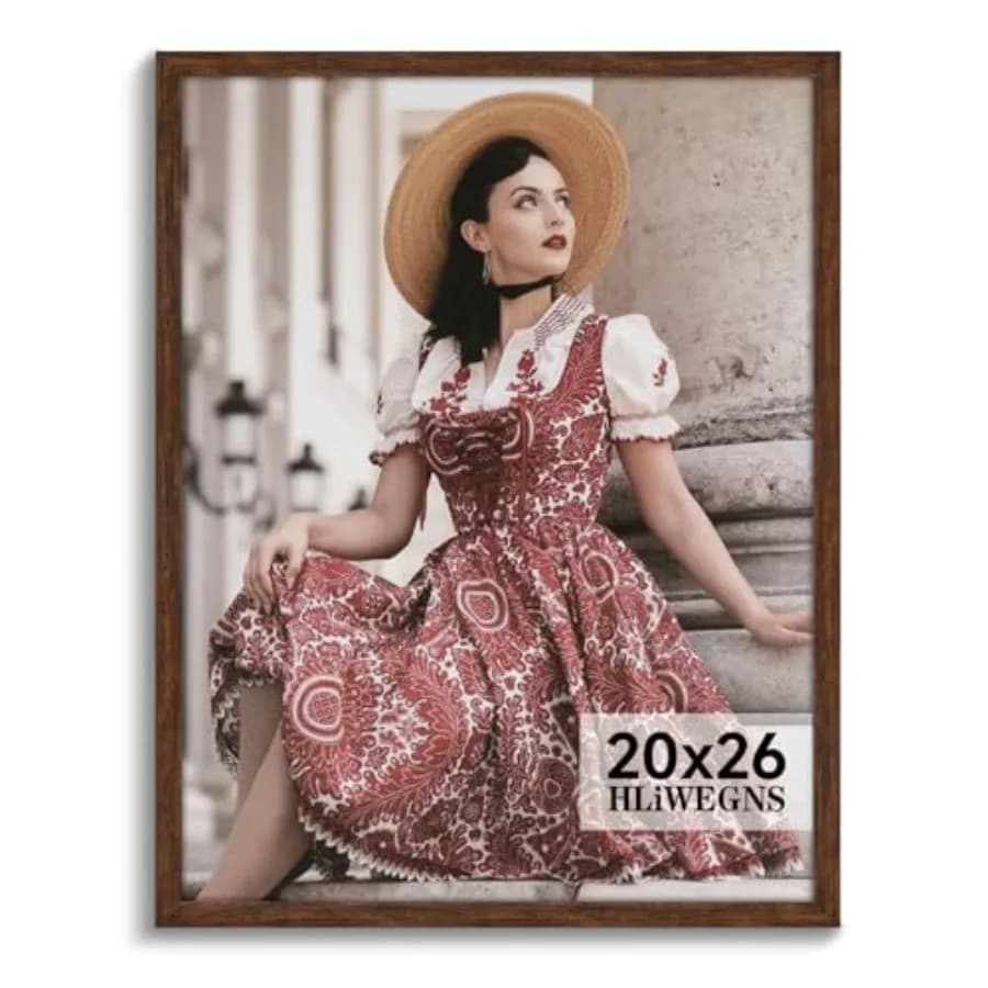 Cornice scura 20x26 - Cornice singola - Cornice per poster 20x26 effetto legno rustico con plexiglass per esposizione a parete 20x26 Picture F