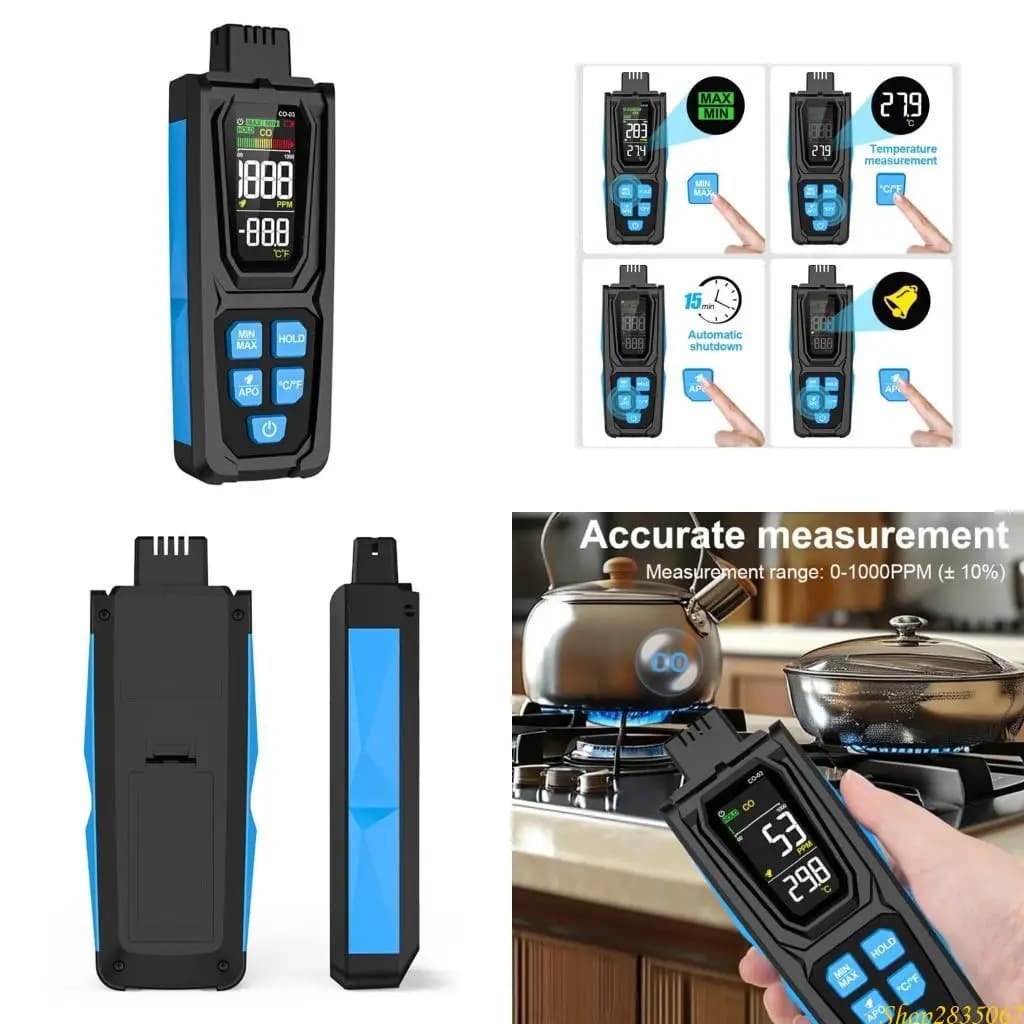 Monossido carbonio con sensori temperatura Visualizzazione del colore METER per interno 831F