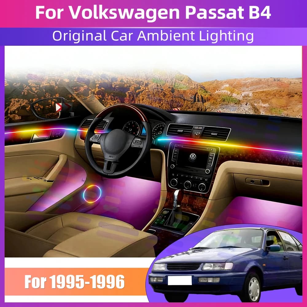 Striscia LED Decorativa per Auto con Controllo App, Luci Ambientali 12V per Interni Volkswagen Passat B4