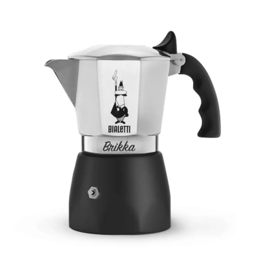 Brikka - Macchina per Espresso da Fornello Crema-Rich, Caffettiera Italiana per 2 Espresso, 3,4 oz - 100 ml, Nera