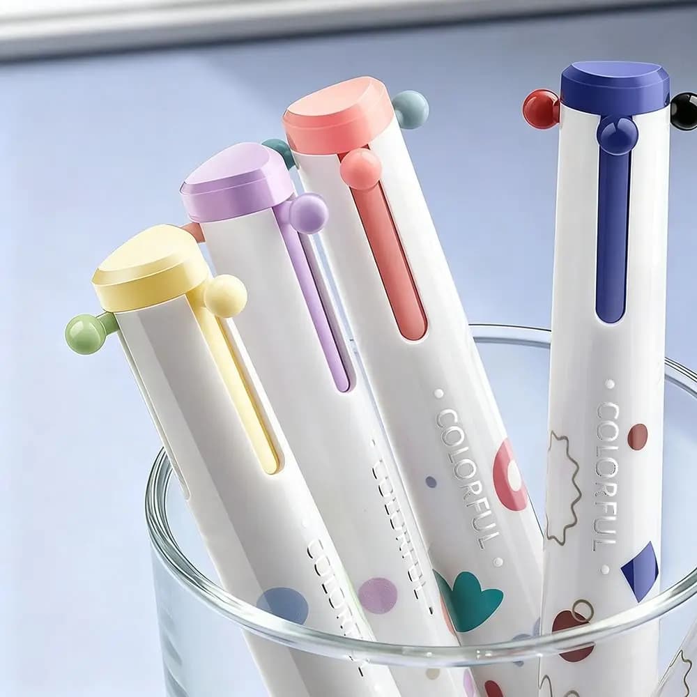 New 3 in 1 Multicolor Gel Pen Smooth Study Office Stationery Marker Pen Retractable Cute Modular Pen