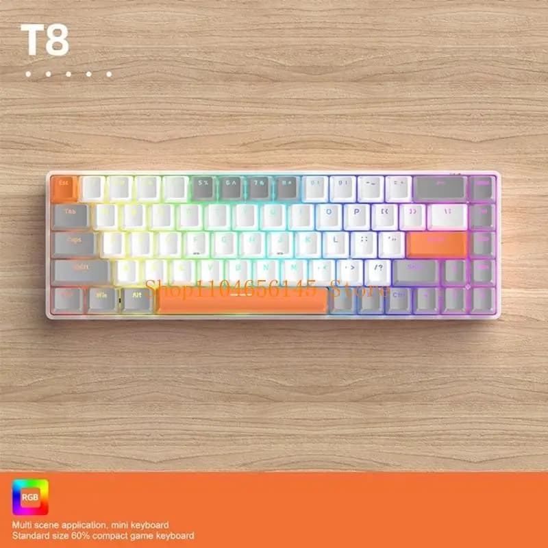 T8 Tastiera meccanica 980 Gioco retroilluminato 68 tasti Blu Rosso Albero Tastiere per computer da gioco sostituibili a caldo Dual-Shot bicolore