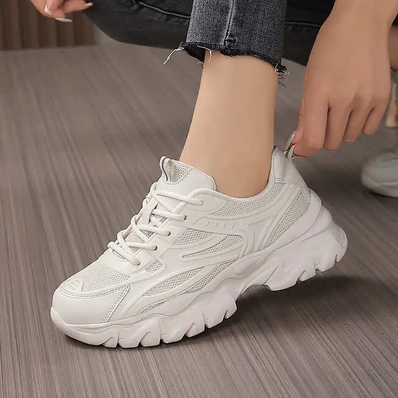 Scarpe da Donna con Zeppa Arancioni, Mocassini, Scarpe da Passeggio, Sneakers Sportive di Lusso da Donna, Scarpe da Basket, Scarpe Designer