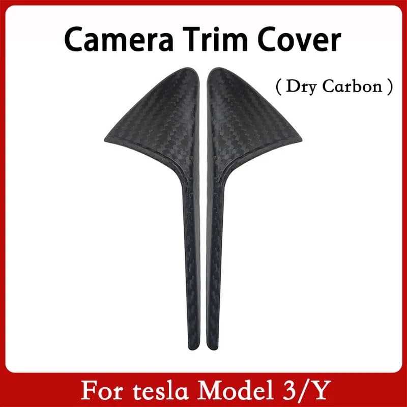Per Tesla Model 3 Y Accessori in vera fibra di carbonio Model3 2021 Adesivi laterali standard per fogli Copertura protettiva per fotocamera laterale