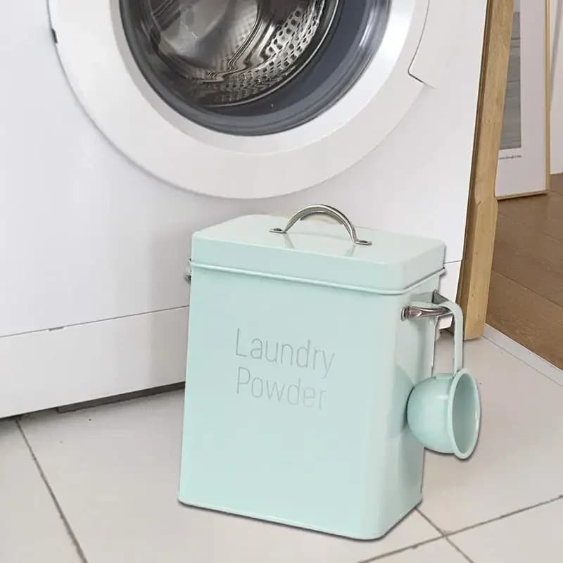 Detersivo per bucato in polvere Scatola di latta Detersivo per fattoria Pratico sapone Decor Room Lavanderia Contenitore per riso Dispenser per il lavaggio