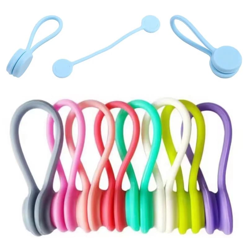 Cavo avvolgicavo Cavo USB Fascetta per cavo per auricolari Ptotector Supporto per riporre cuffie Organizzatore per cavi in silicone Attrazione magnetica
