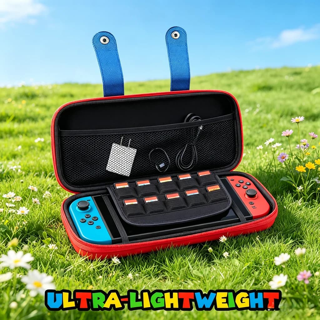 Custodia Protettiva Ispirata al Gaming per Nintendo Switch 2 con 10 Slot per Schede di Gioco e Design Pixel Art