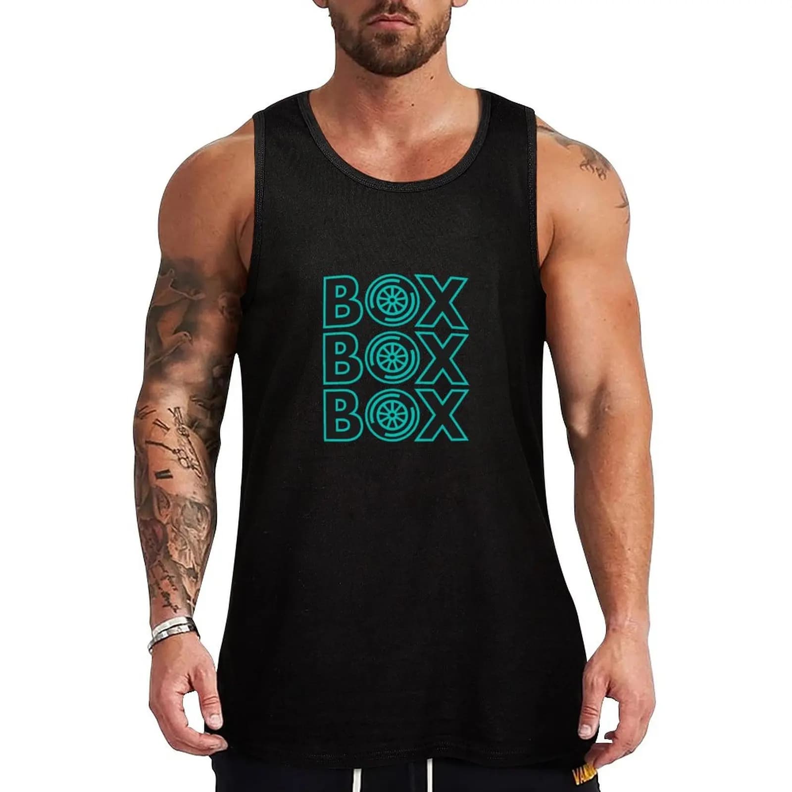 Box Silver Arrows V2 F1 Tank Top con design a pneumatici, ad asciugatura rapida, per corsa, jogging, abbigliamento sportivo