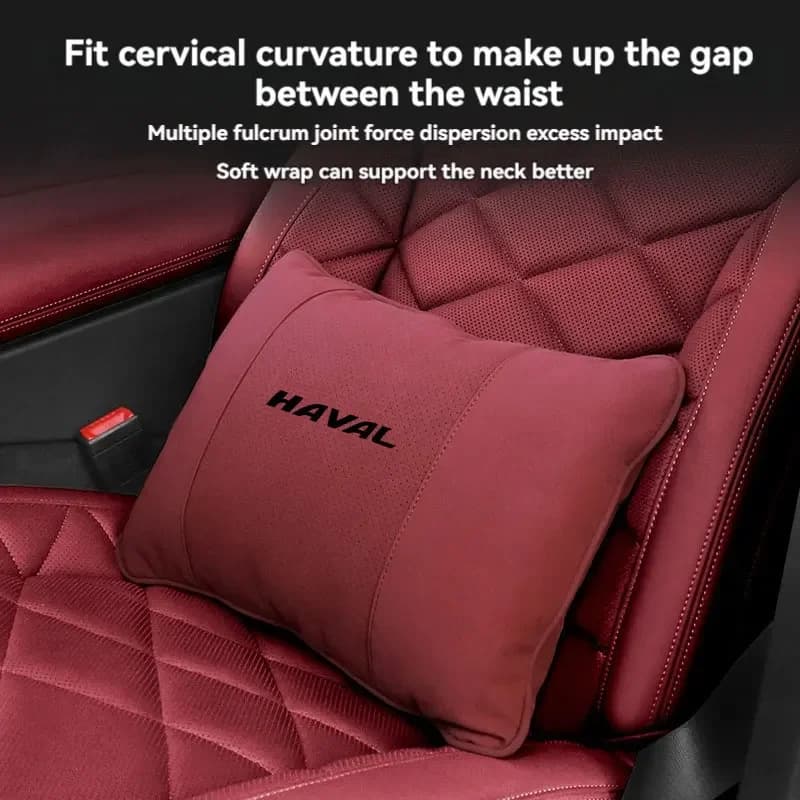 Sedile in pelle scamosciata Poggiatesta Cuscino per il collo Cuscino morbido e confortevole Supporto lombare per Haval f7 h6 f7x h2 h3 h5 h7 h8 h9 H4 F5 F9 H2S Auto