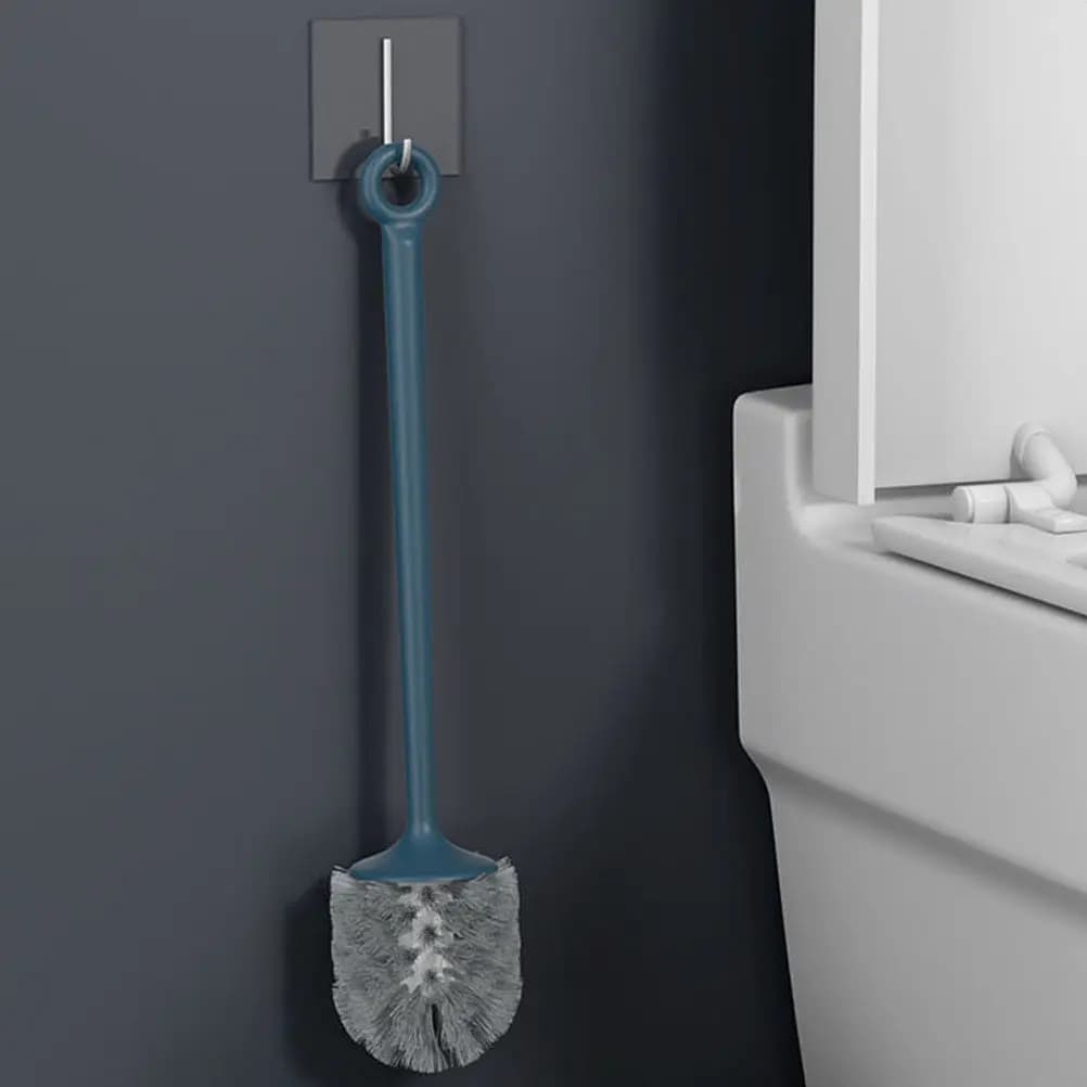 Set Spazzola per WC con Supporto in Plastica, Manico Antiscivolo, Efficace Rimozione delle Macchie, Spazzola per Pulizia del Bagno per Uso Domestico