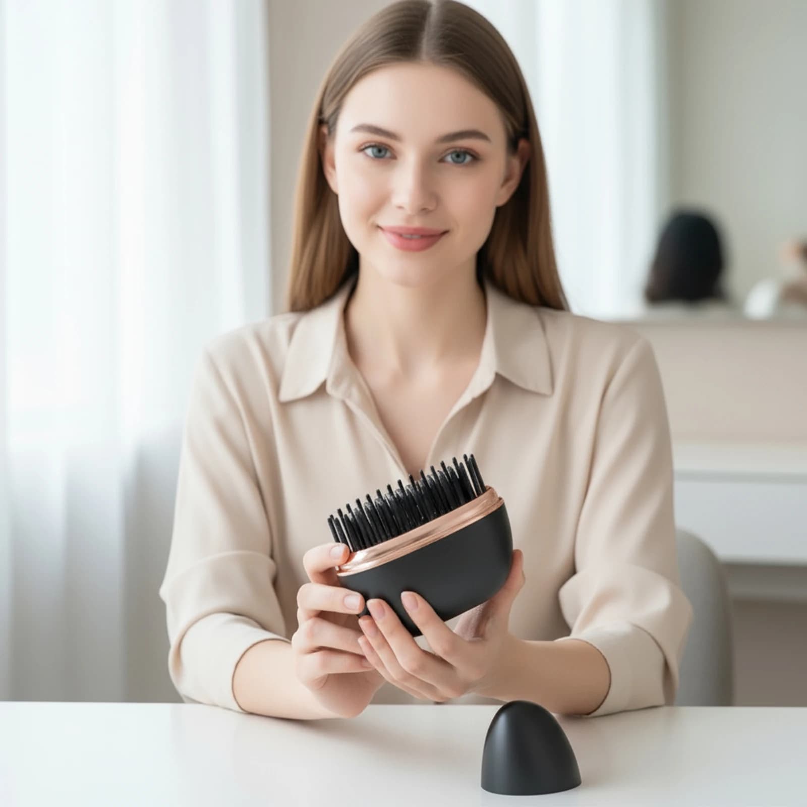 Mini Straightener Fast Heating Hot Comb with 3 Temp Settings Hair Straightening Comb Cordless Hair Straightening Brush for Women