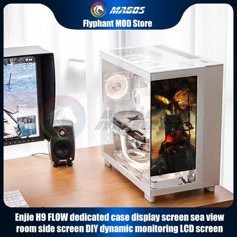 Computer Expand Screen For NZXT H9 FLOW Lateral Panel Display Dedicated FAI FROM TE Dynamic Monitoring AIDA64 LCD Support Control PC