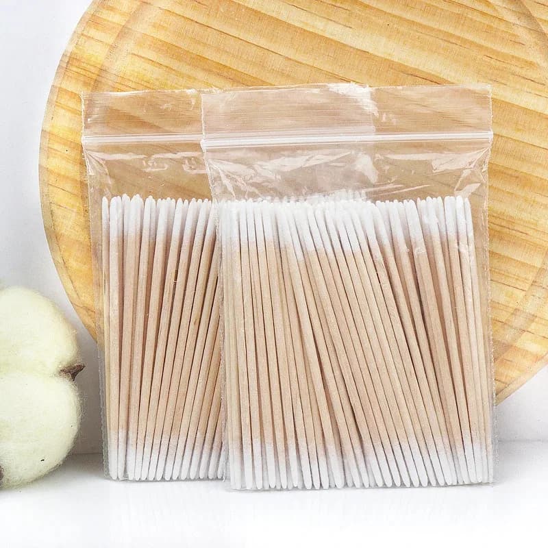 Bastoncini di Cotone Monouso Ultra-Sottili a Doppia Estremità 100pz/300pz, Micro Spazzole Senza Pelucchi per Rimozione Colla Extension Ciglia